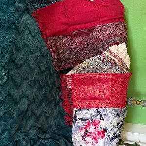 Elegant Red and Paisley Scarves Collection